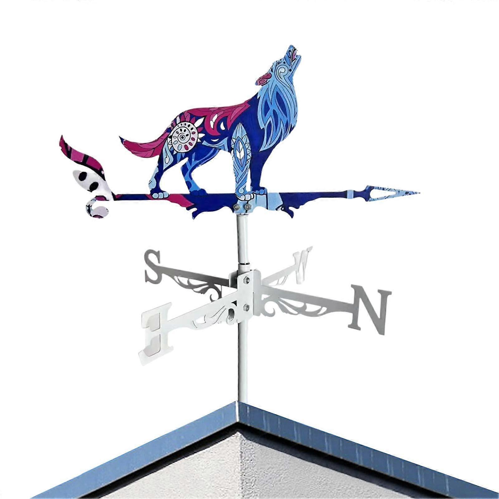 Rooster Shape Weather Vane Direction Indicator for Chickens Metal Weather Vane Multicoloured