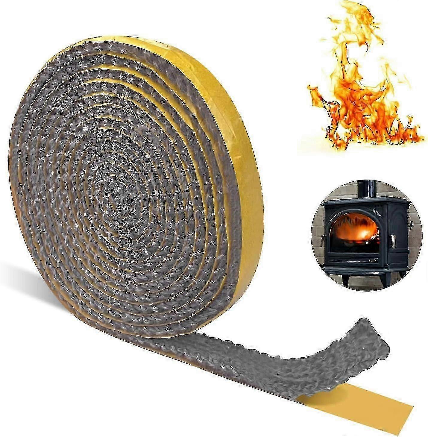 Uszczelka zamienna do pieca na drewno, samoprzylepny sznur uszczelniający z włókna szklanego Impregnowane grafitem uszczelki z włókna szklanego do pieca, kominka, kominków, wysokich temperatur