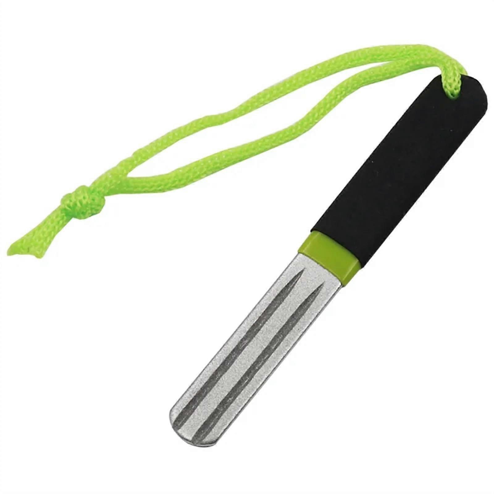 1pc Double Side Hook Sharpening Fishing Hook File Line Stripper Knife Sharpener (Black)