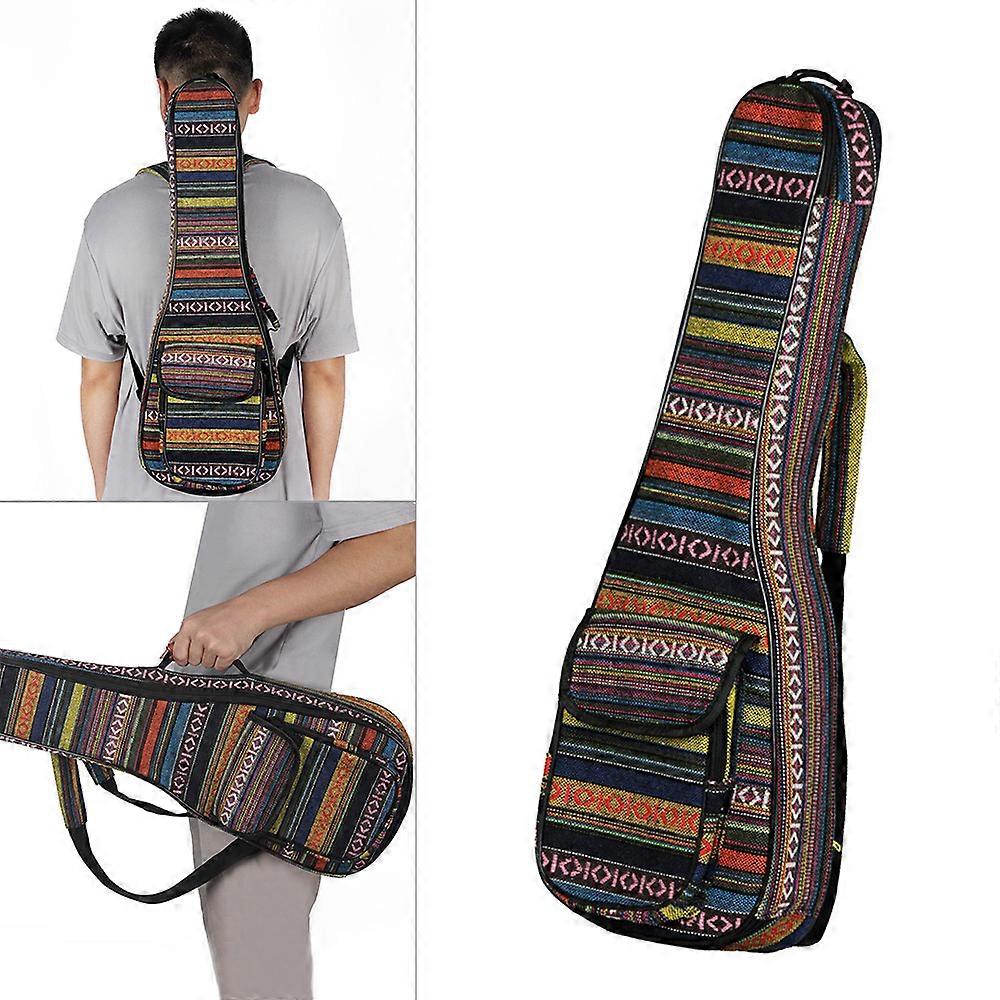 Special 23 inch ukulele backpack, national style, 6mm cotton padding, durable and colorful, with adjustable shoulder strap for concert ukulele
