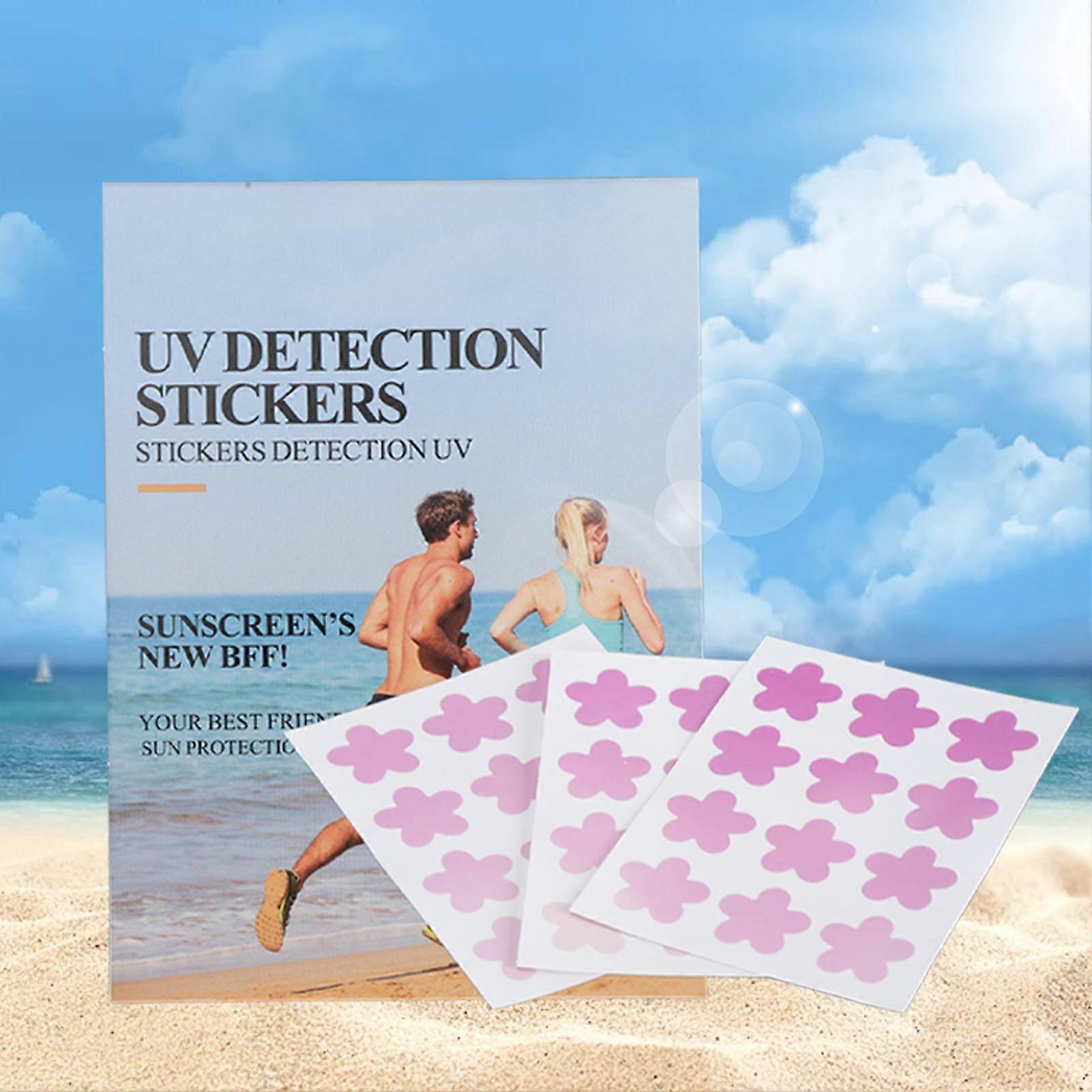 108PCS Sunproof UV Stickers PVC and Color Changing Paper Sunny Patch UV Detection Stickers Flower Shape 
