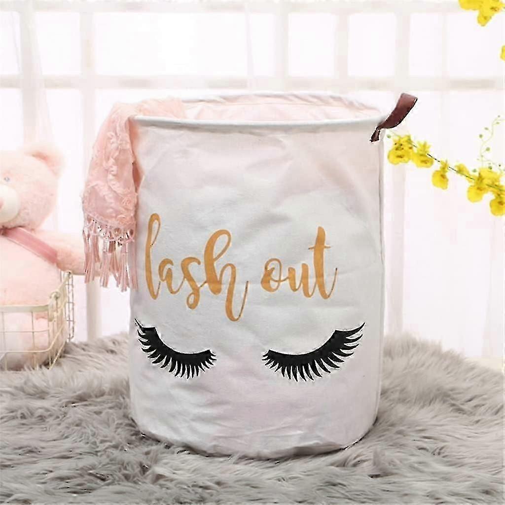 Oversized Round Laundry Basket for Organizing Dirty Clothes and Toys, Folding Dustproof Storage Barrel (Color: D, Size: 45 * 35cm)