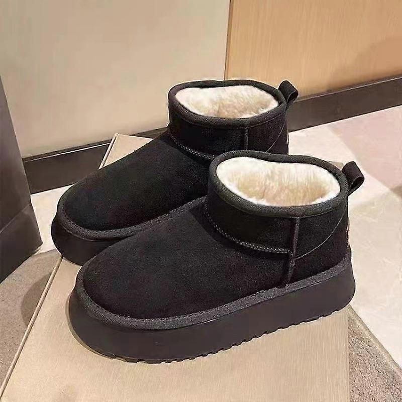 Thick Soled, Short Sleeved Snow Boots for Women, Versatile, with Thick Fleece and Anti Slip, Warm Cotton Shoes