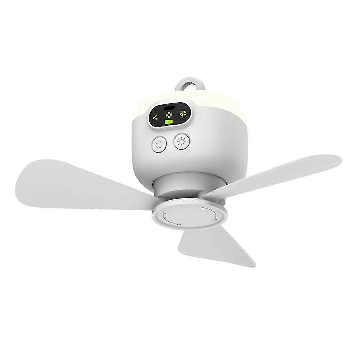 USB Rechargeable Large Wind Ceiling Fan Removable Blades Night Lamp Lighting 8000mAh Capacity House