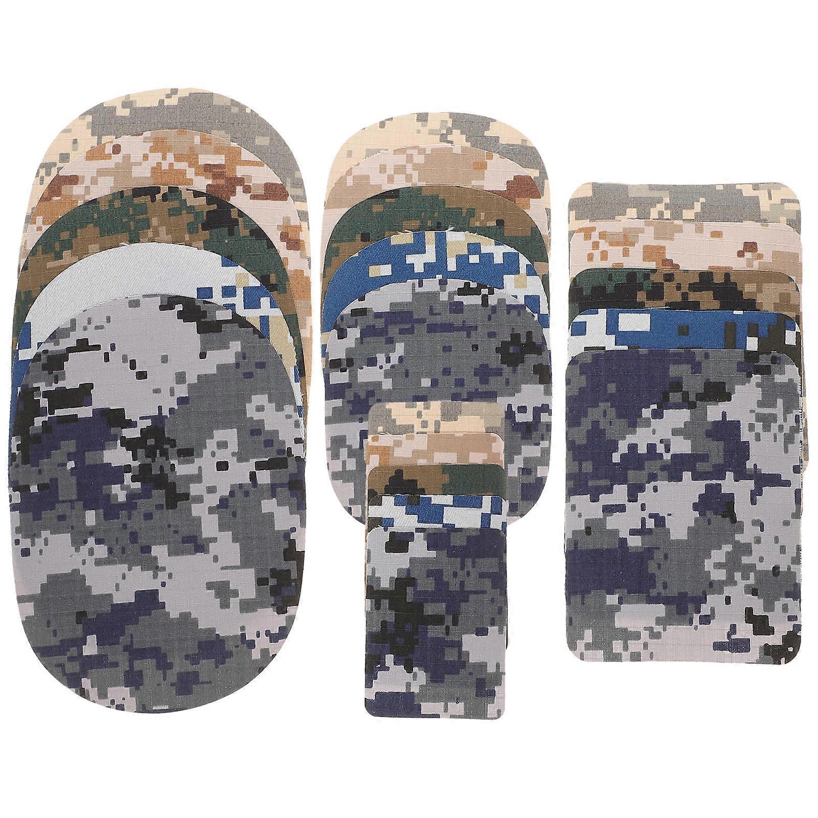 20pcs Camouflage Patches for Clothing Repair & Decoration – Durable Iron On or Sew On Patches for Apparel, Bags, and Camping Gear