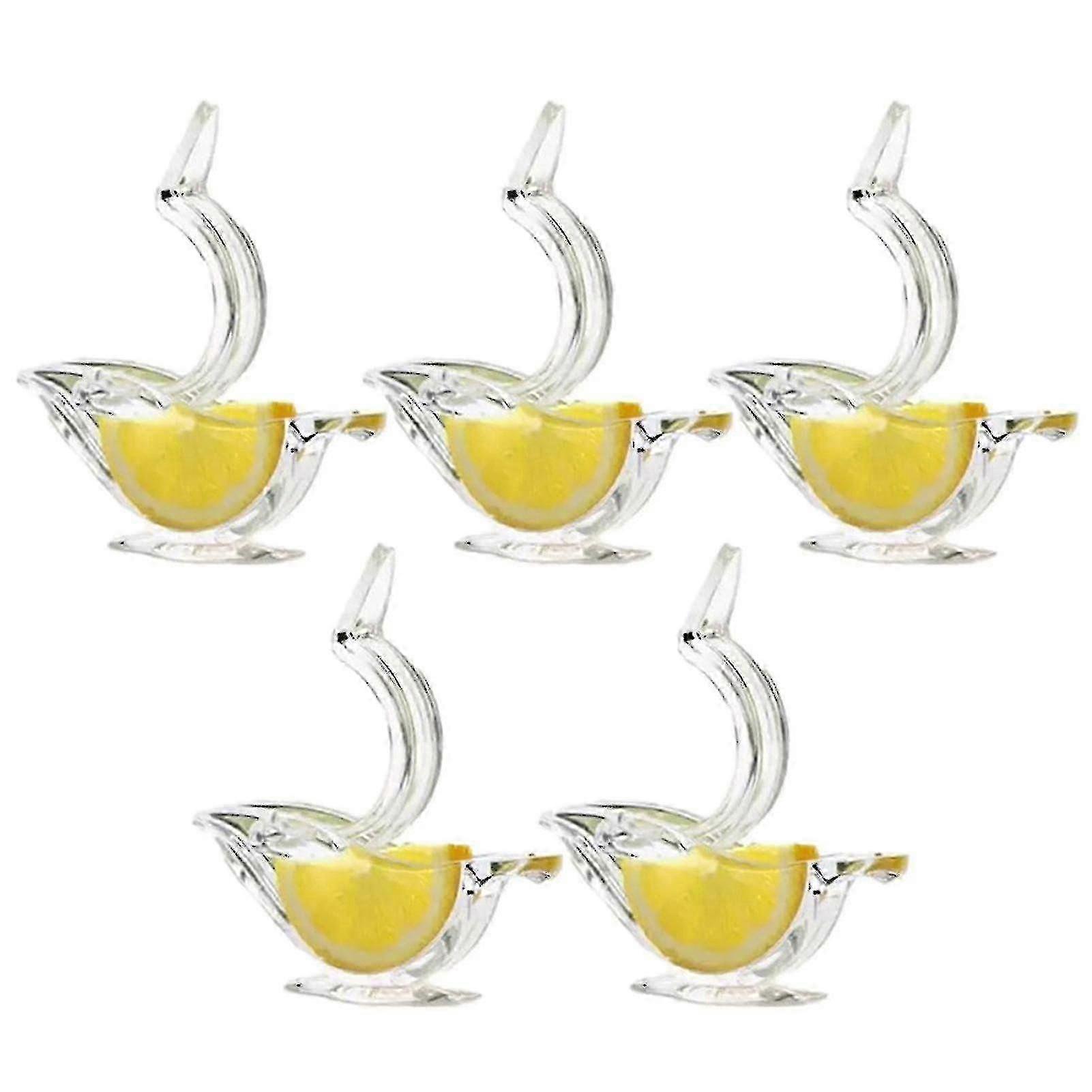 Manual Acrylic Lemon Juicer with Clip, Clear Fruit Squeezer for Citrus Orange Lime Slices