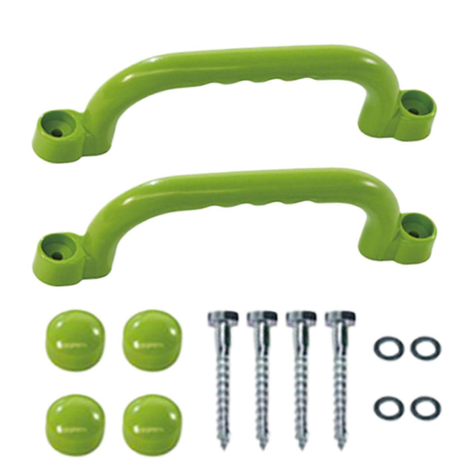 Climbing Handles Pack of 2, Rustproof Non-Slip Tree House Handles for Playground, Gym, Backyard, Green