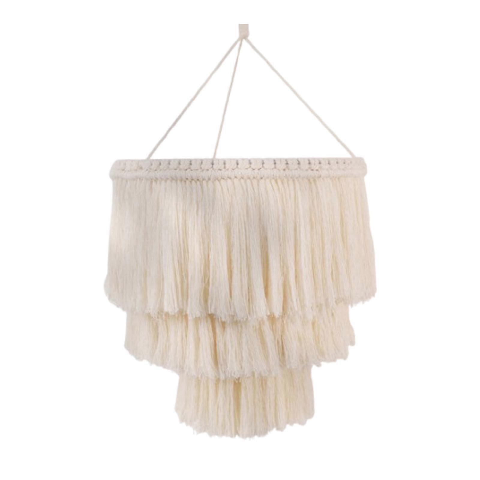 Macrame Lampshade, Hanging Light Cover, Modern Nordic Boho Decorative Lampshade, Light Shade for Kids Room, Dorm Room Decoration, Style C