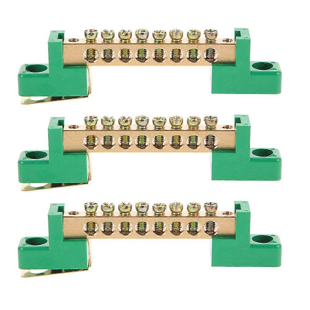 Electric Terminal Blocks Terminal Ground Bar Electrical Connections Distribution Box Compact Design 3Pack