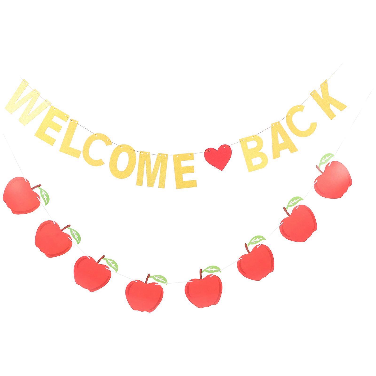 Back to School Banner Decorations Lightweight Classroom Party Hanging Ornaments for Easy Installation with Unique Patterns and Letters