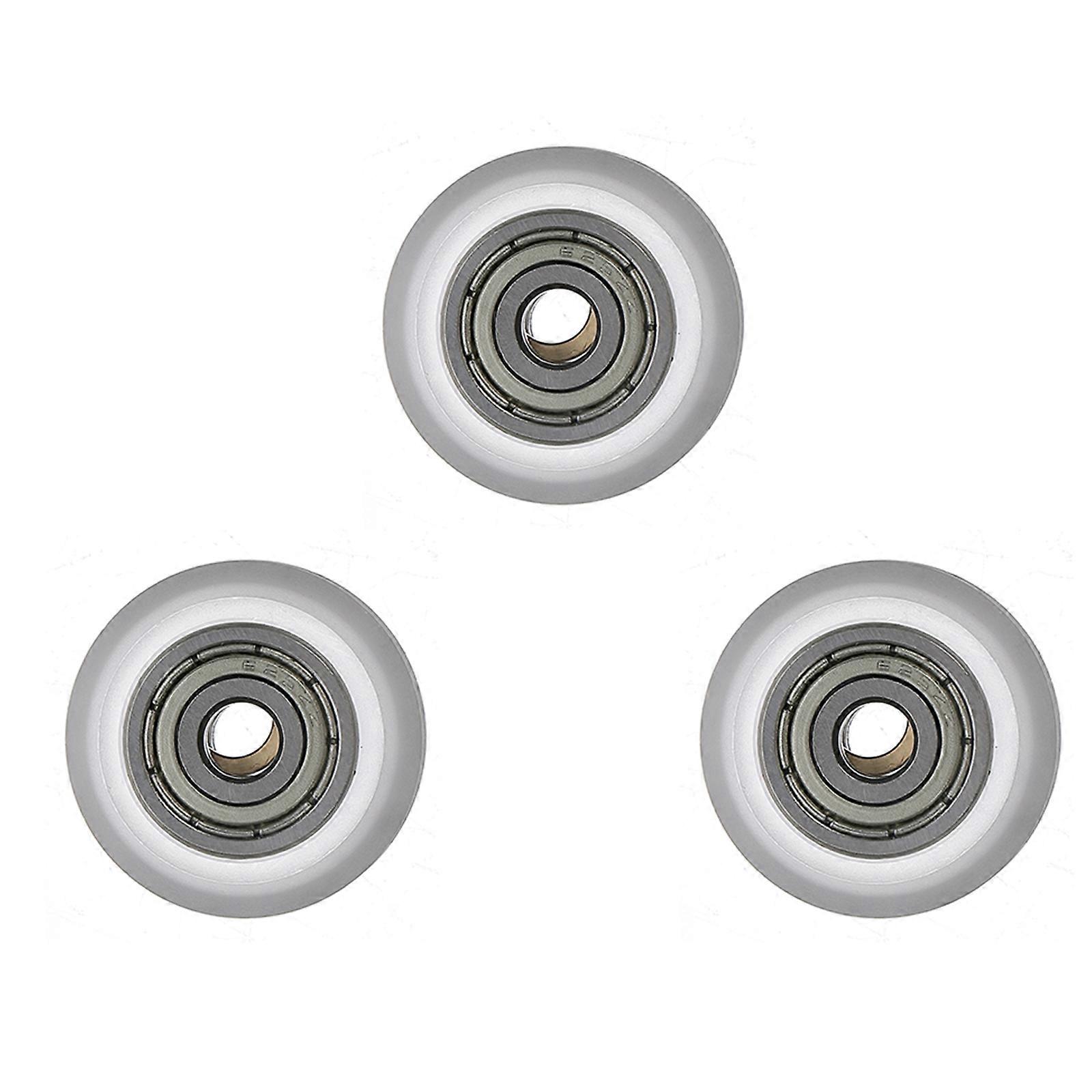 3pcs Printer Roller Wheels Plastic Pulley V Groove Ball Bearings Passive Round