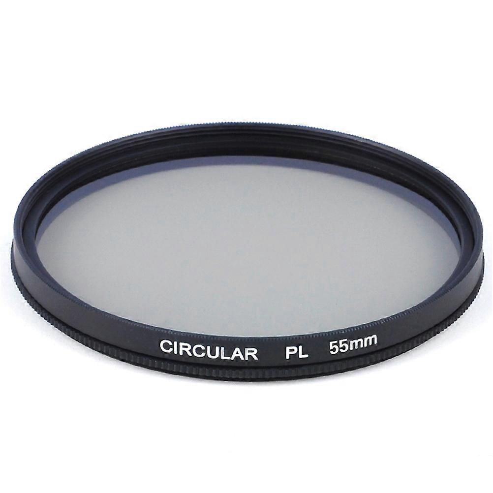 CPL Circular Polarizing Lens Filter Compatible with Wide-Angle Lens for Photographers Black Metal Frame 55mm 1Set