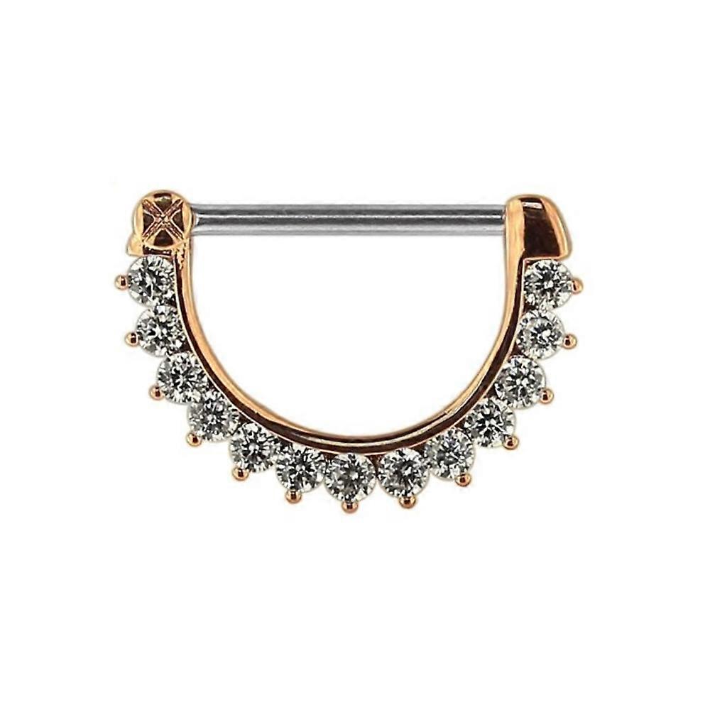 Jewelled Round Cz Nipple Clicker Piercing Jewelry