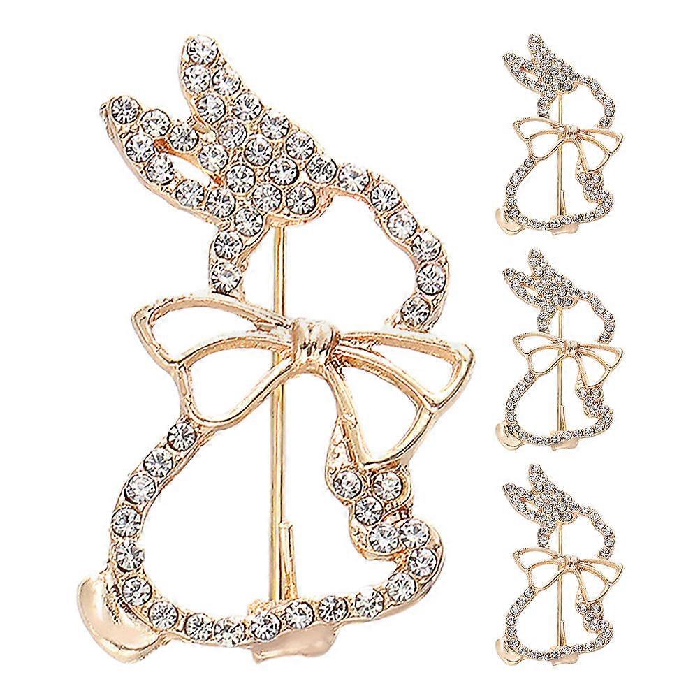 a polished and professional product description for your **4 Pcs Rabbit Brooch Pin** set:
**4PCS Elegant Rabbit Brooch Pins – Stylish Animal