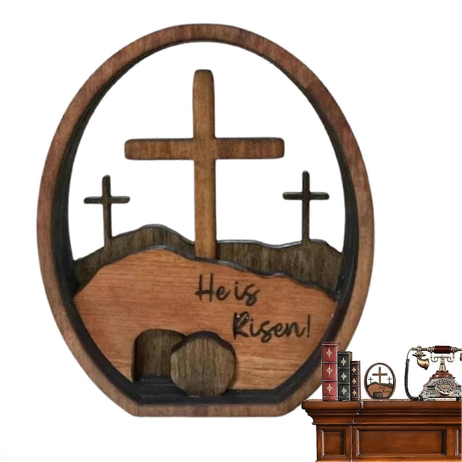 Easter Scene Nativity Sign, Jesus Nativity Decorations, Handmade Easter Decoration, Resurrection Ornaments