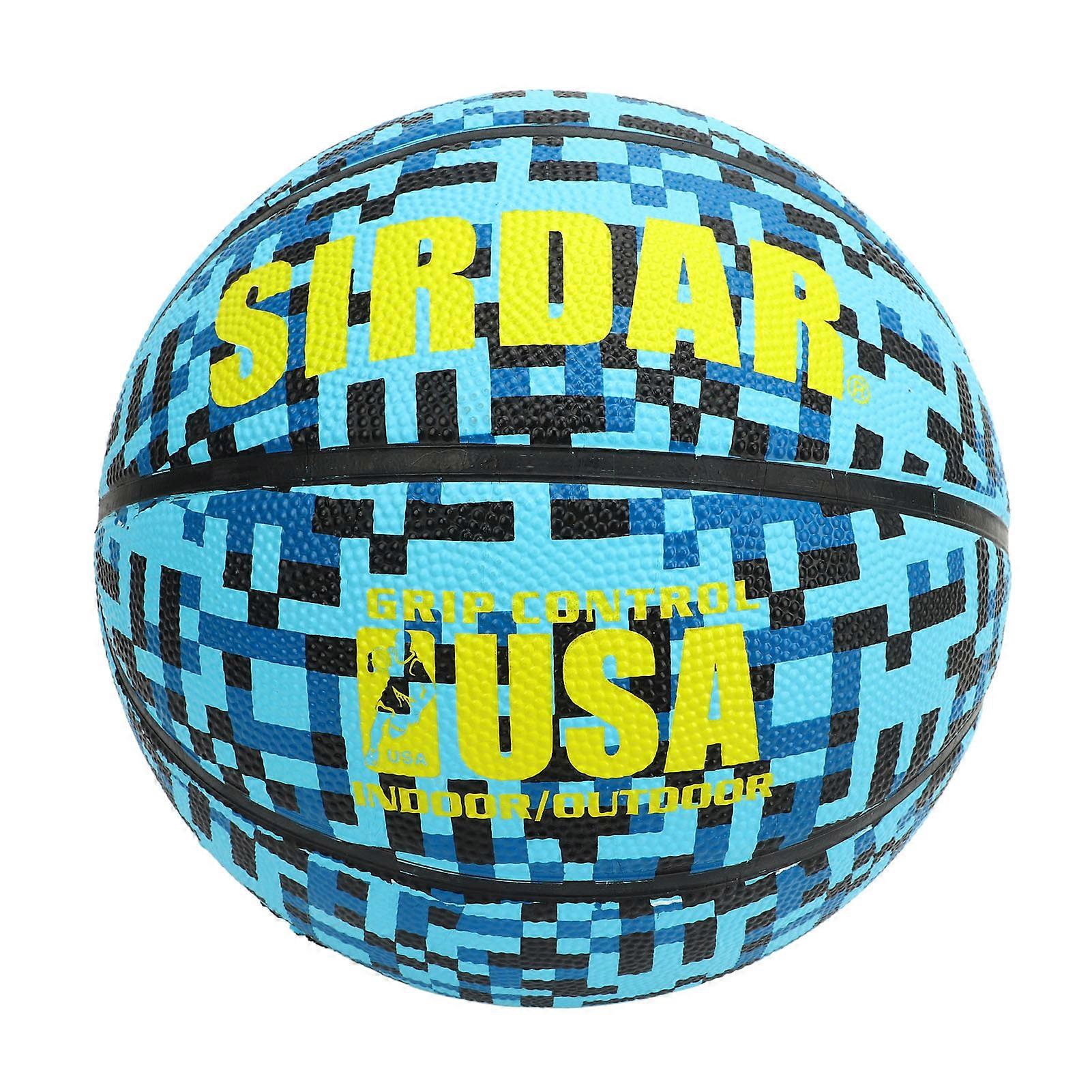 Size 5 rubber basketball, for indoor and outdoor use, ideal for preschool and elementary school children.