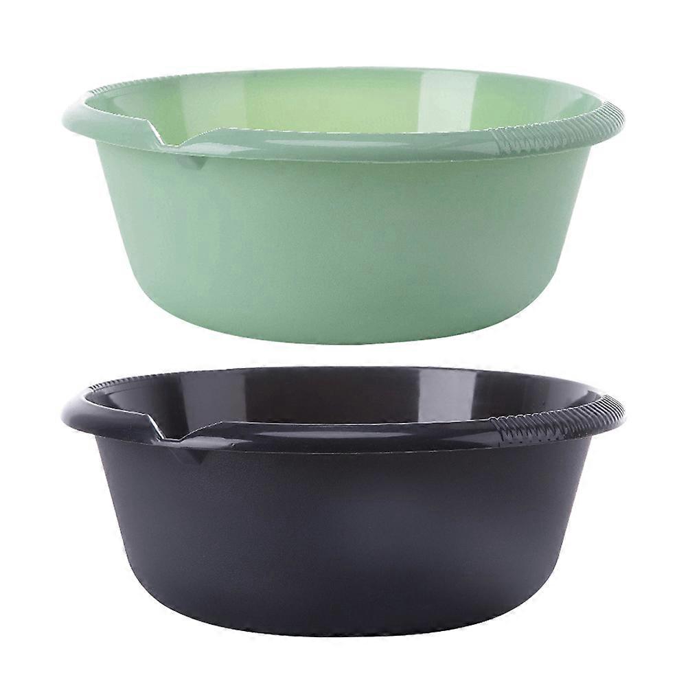Laundry Basin Multi-Use Plastic Clothes Thicken Washing Basin Storage Holder Bathroom Use 2Pcs