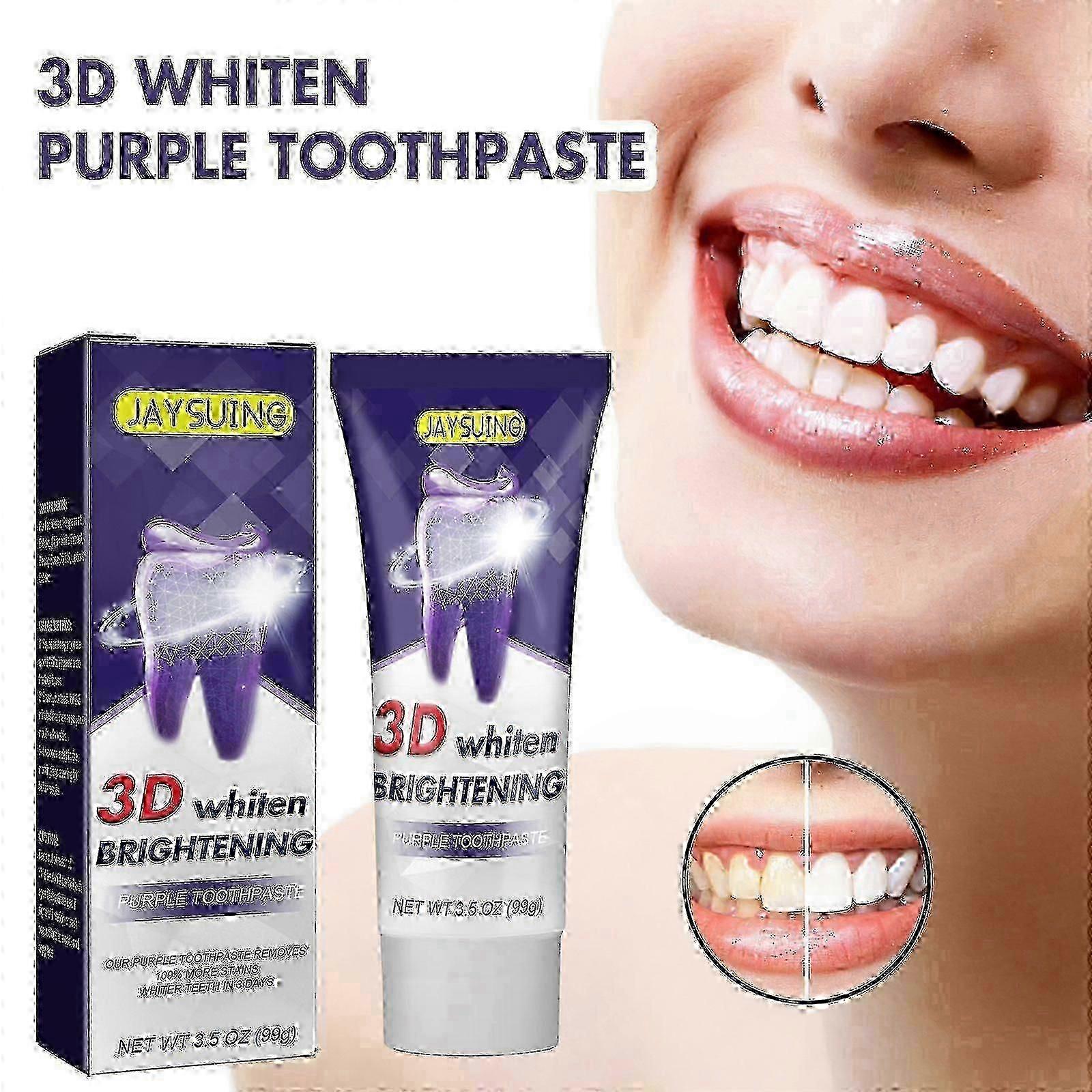 Teeth Whitening Purple Toothpaste, Teeth Whitening Clean To Remove Bad Breath Fresh Breath Toothpaste