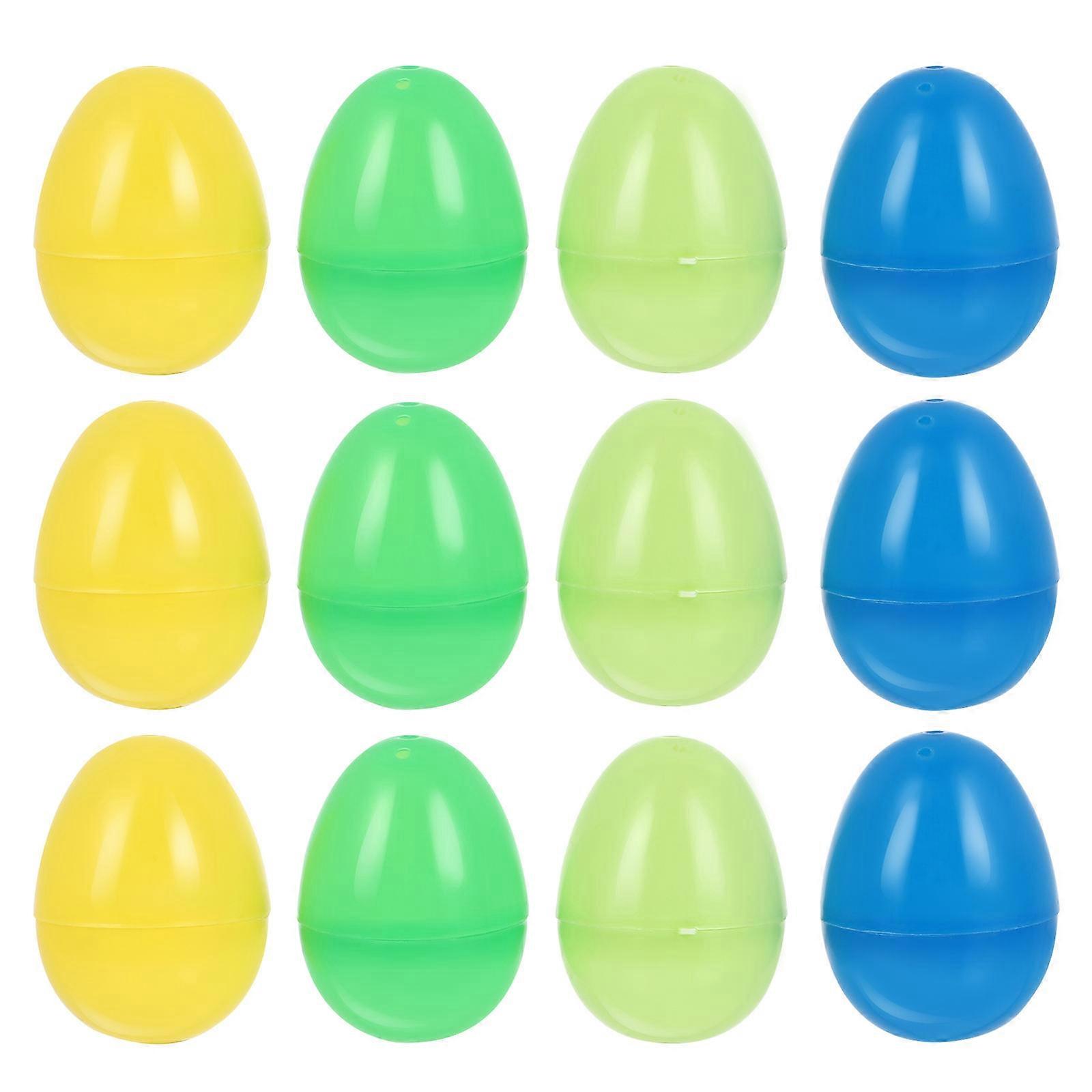 Eggs Craft Empty Plastic Eggs For Decorating Easter Egg Hunt Game Item Assorted Color 6x4x4cm 12Pcs