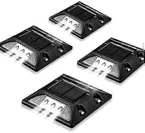 Solar Deck Lights Outdoor,Driveway Dock LED Lights,Solar Powered Waterproof Road Marker(4pack)