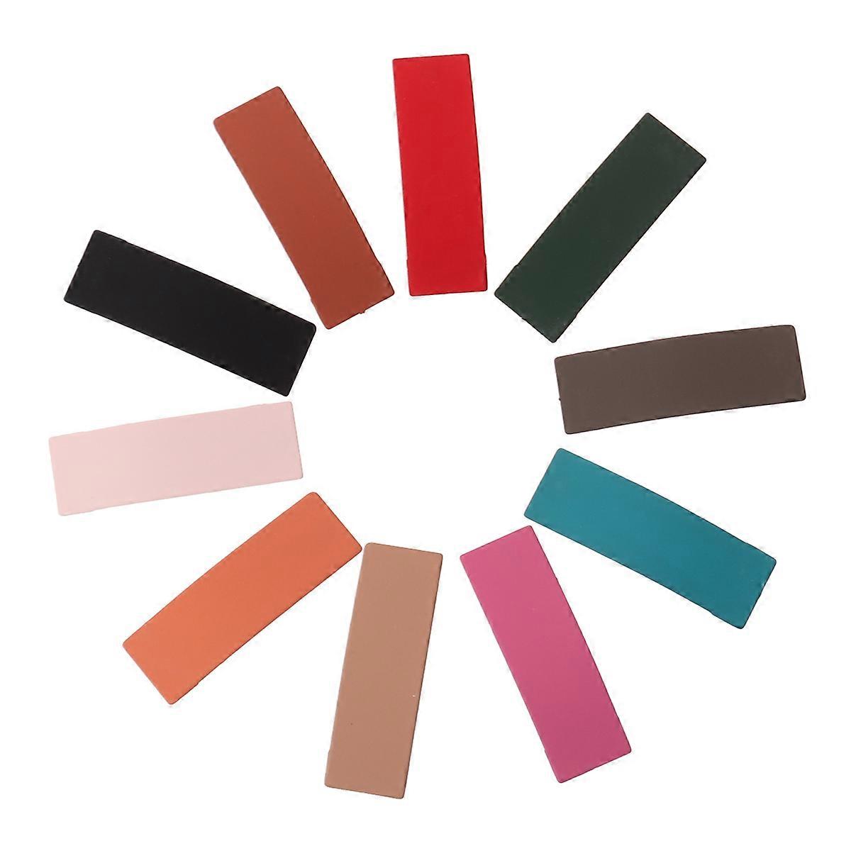 Solid Color Hair Clip Rectangle Snap Barrettes for Women Simple Design Wedding 10Pcs