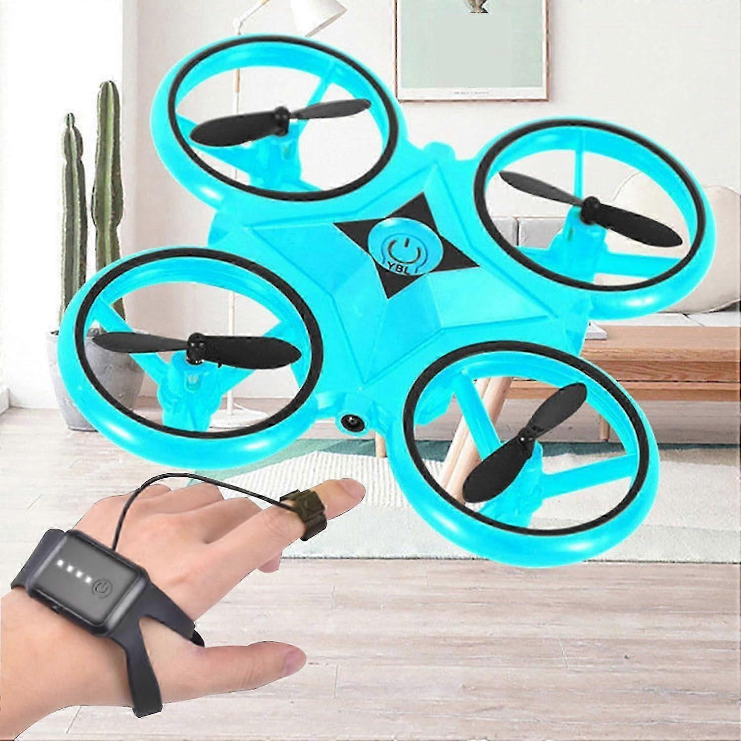 Gesture Control Drone, 360 Flips Gesture Control Drone Rc Quadcopter Aircraft Hand Sensor Drone med Smart Watch kontrollert gave til barn