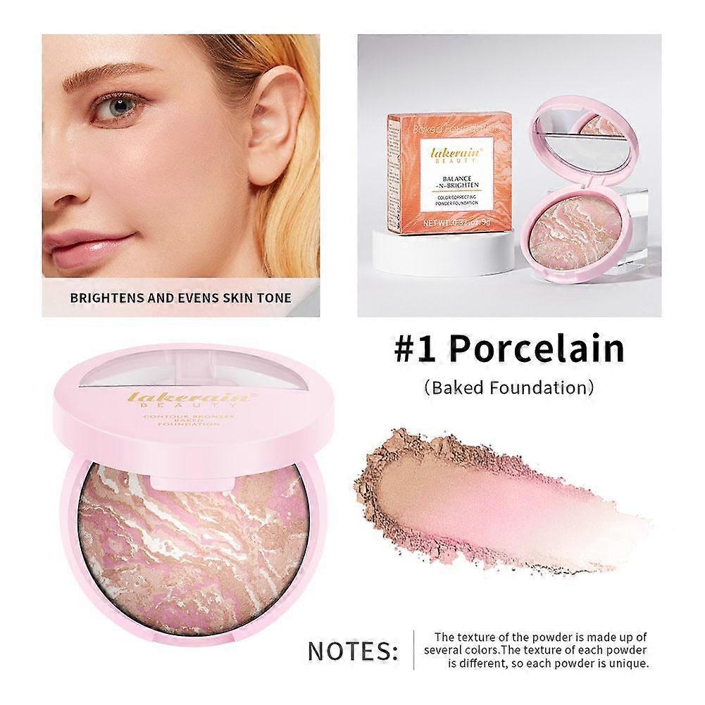 מייקאפ אפוי זוהר תאורה, #L פורצלן, מידה אחת.