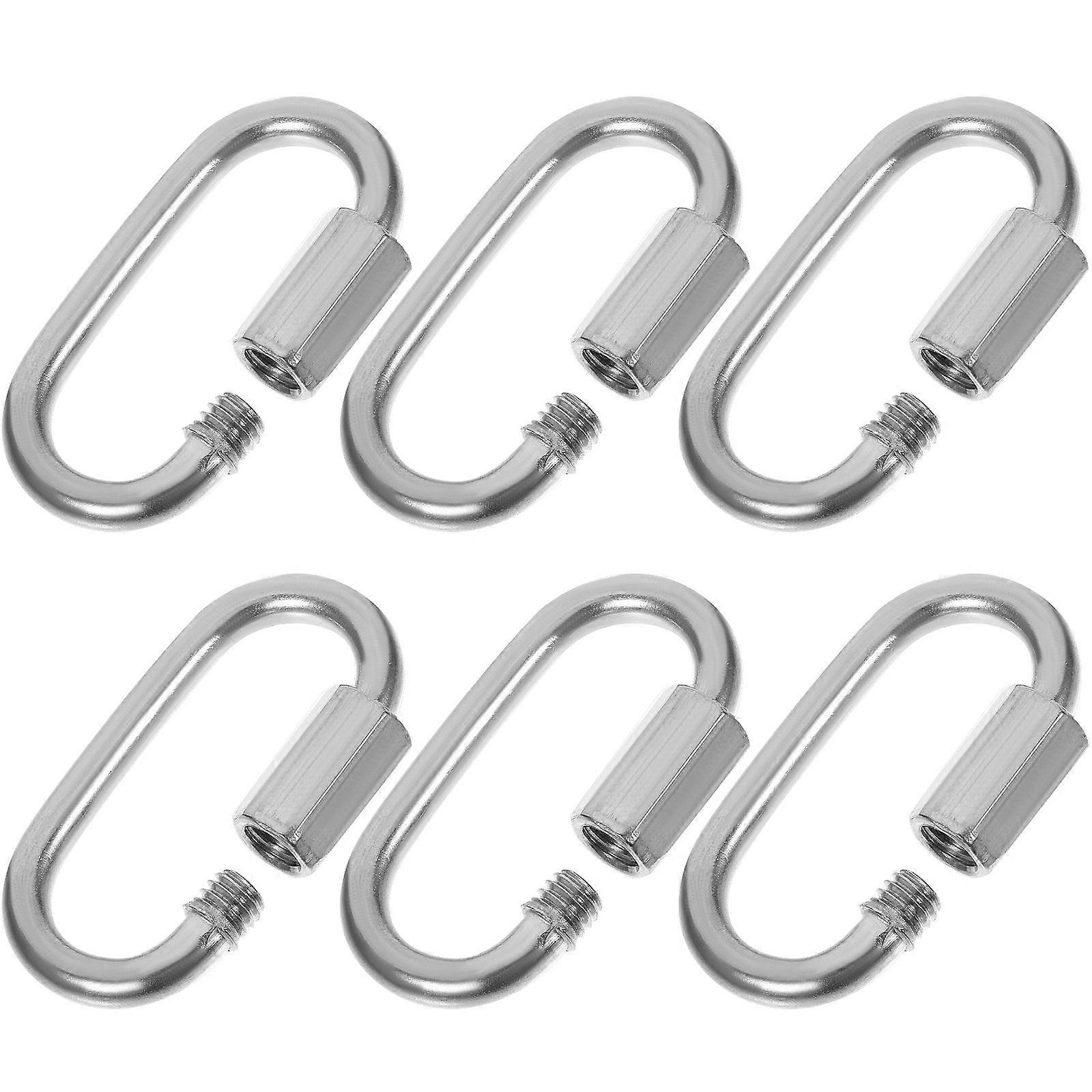 Chains Connectors Quick Link Chain Connector For Outdoor Activities Silver 3.70X2.00X0.80CM Threaded End Safety 6Pcs