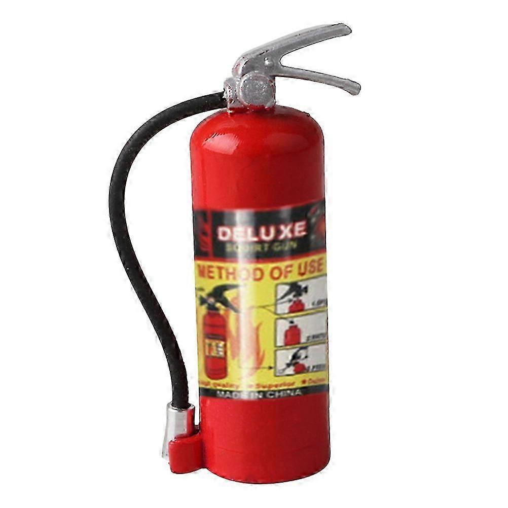 1Pc 1:10 Plastic Scale Fire Extinguisher for Axial SCX10 RC4WD D90 RC Climbing Truck Car Decorative Tools with Sticker (Red)