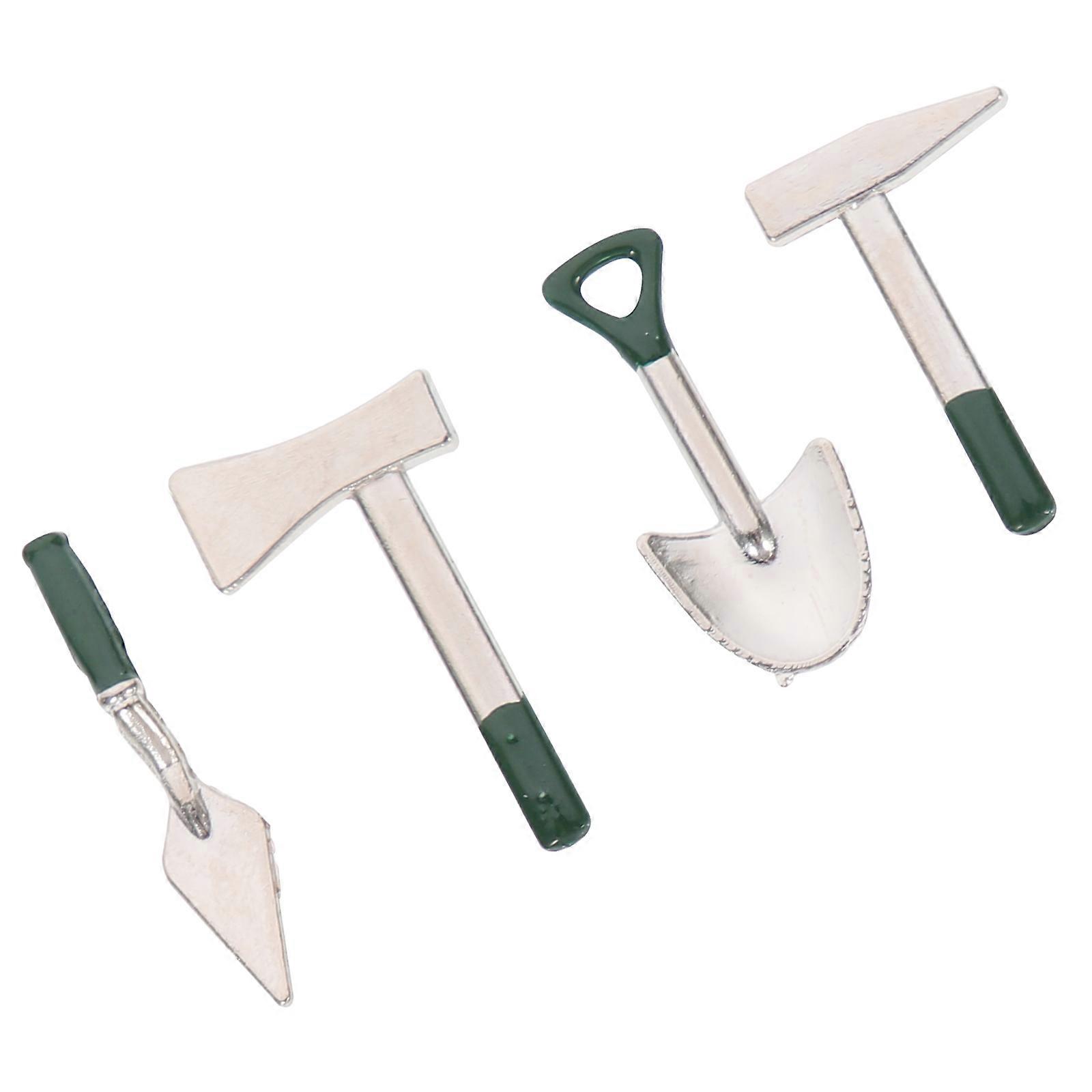 Mini House Garden Tools Miniature Garden Tools For Hobbyists Rustic Style 2.5x1.5cm 4Pcs