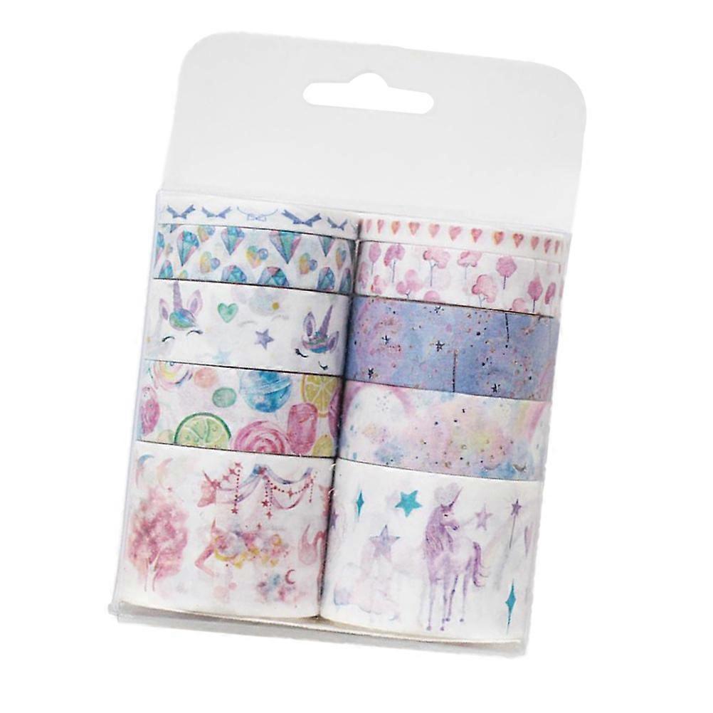 デコレーション用テープ和紙マスキングテープ装飾的なユニコーンスティッキーペーパーテープスクラップブッキングクラフトアソートカラー0.5cmテープデイリープランナー10個