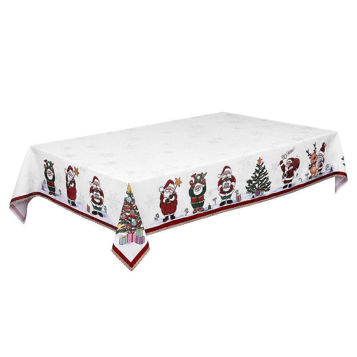 Table Decor Rectangular Christmas Tablecloth Waterproof Stain Resistant 84 x 60 Inches Multi 1Pack