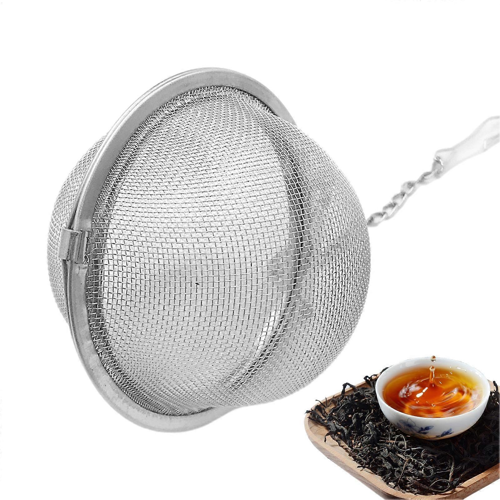 Tea Infuser For Loose Tea Large Stainless Steel Tea Strainer With Chain For Cups And Jugs 7Cm Fine Mesh Spice Strainer