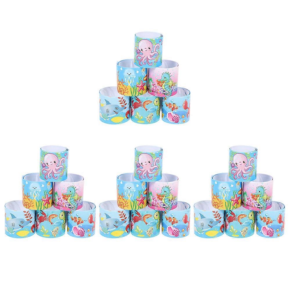 Child Reusable Wristband Slap Bracelets Party Outfit Choices Assorted Color 22X3CM 40Pcs