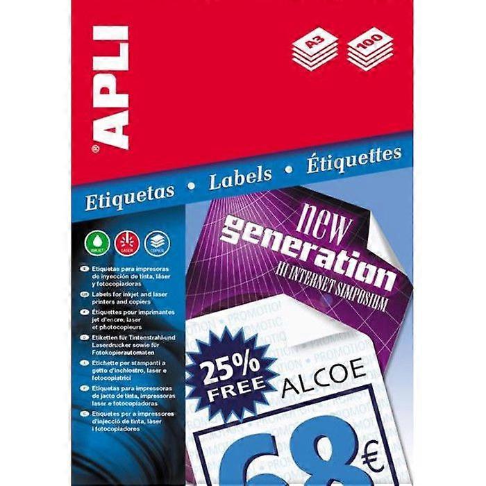 Permanent white labels 297.0 x 420.0 mm (A3) 100 sheets