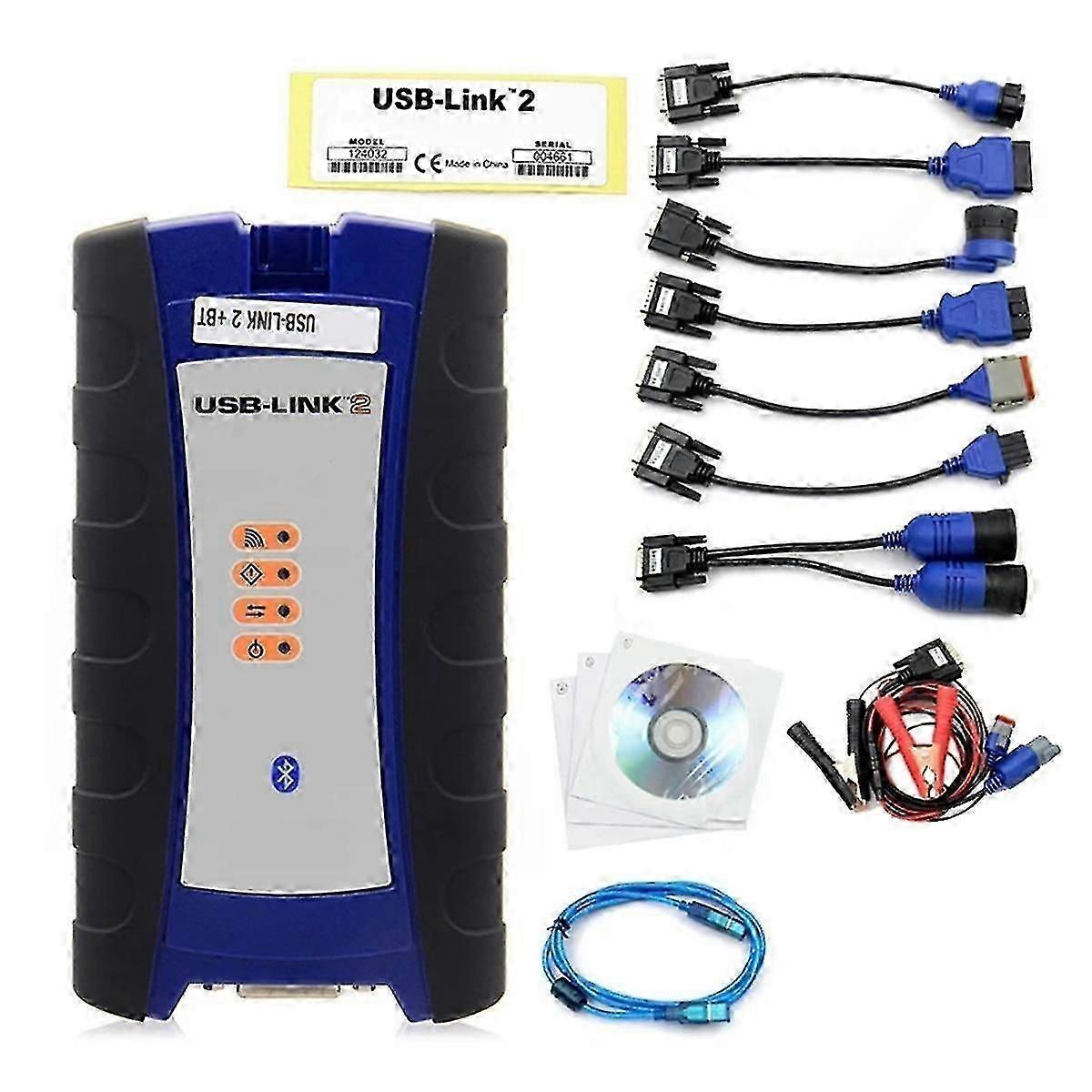 -2 USB-länk 2 125032 Truck Interface Diagnostics med programvara Bluetooth för tunga lastbilar Scann Boris
