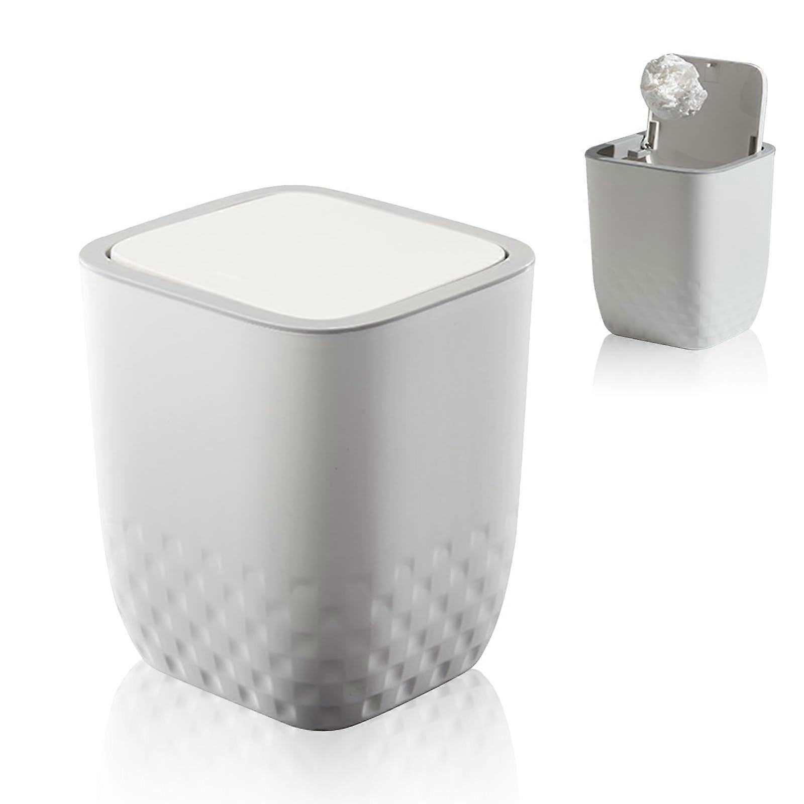 Desktop Trash Bin - Mini Cute Table Bin with Lid for Home Office Living Room Waste Paper Disposal, Compact Design