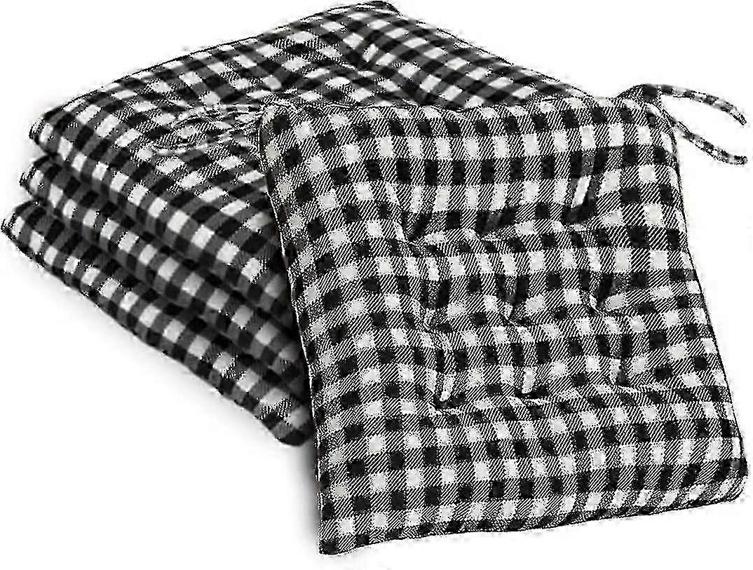 unbrand Set Of 4 Chair Cushion Pads Square Plaid Chairs Seat Pad For Kitchendininggarden Seat Cushio