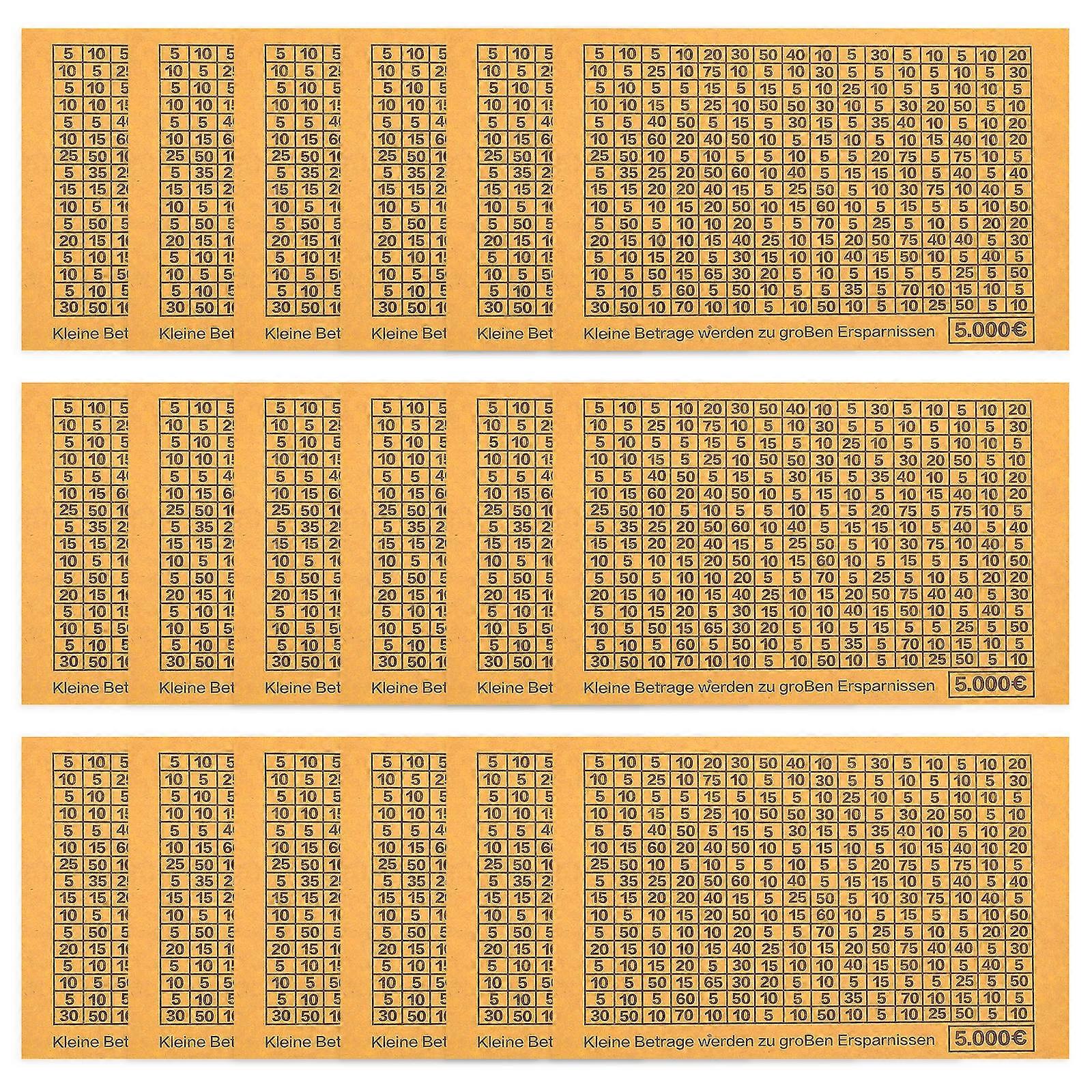 Adhesive Target Stickers for Savings Jars Financial Goal Box Numbers Stickers Light Brown 14.00X8.70X0.10CM 20 Sheets