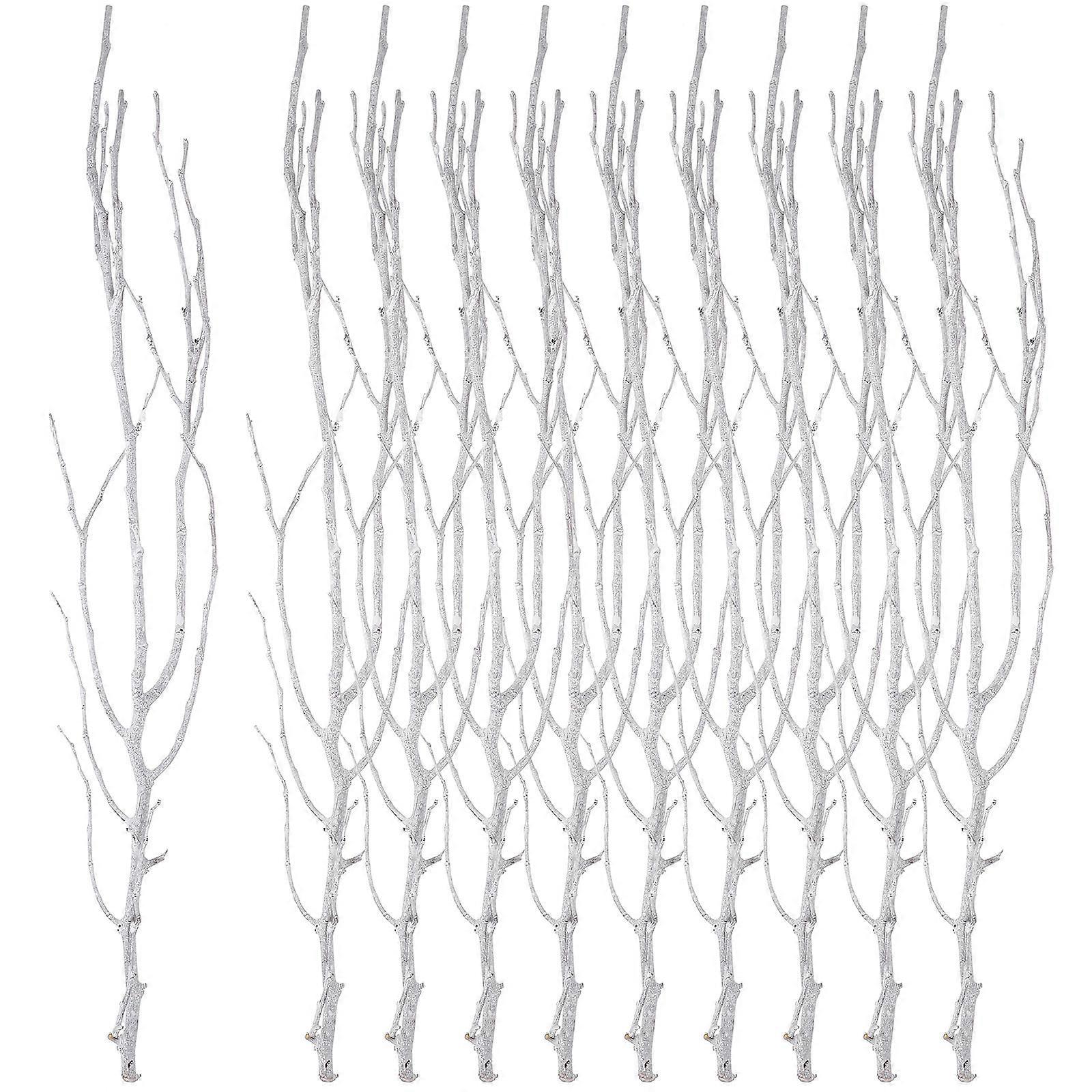 White Twigs Decorative Branches – 10 Curved Tree Branches for Vase, Natural Wood Crafts for Indoor Home Decor
