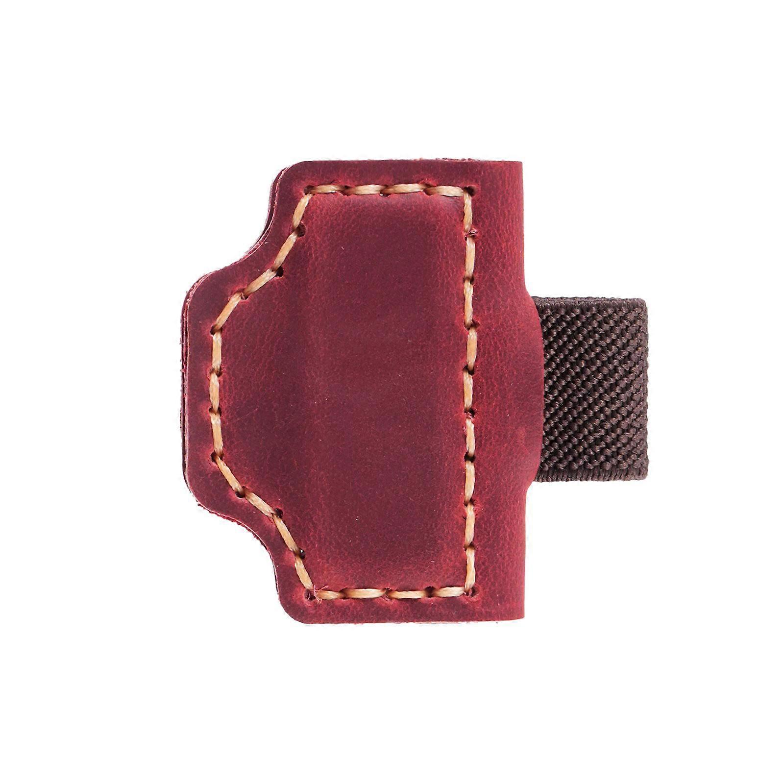 Magnetic Leather Bookmarks with Elastic Pen Holder Slip Resistant Leather Magnetic Book Page Holder Clip for Book Lover Red