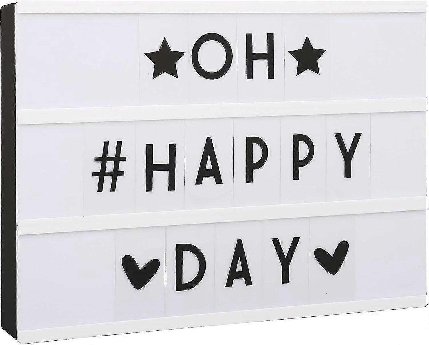 USB ve Pilli A4 LED Işık Kutusu, 96 Dekoratif Siyah Harf ve Sembol, Işıklı Tabela