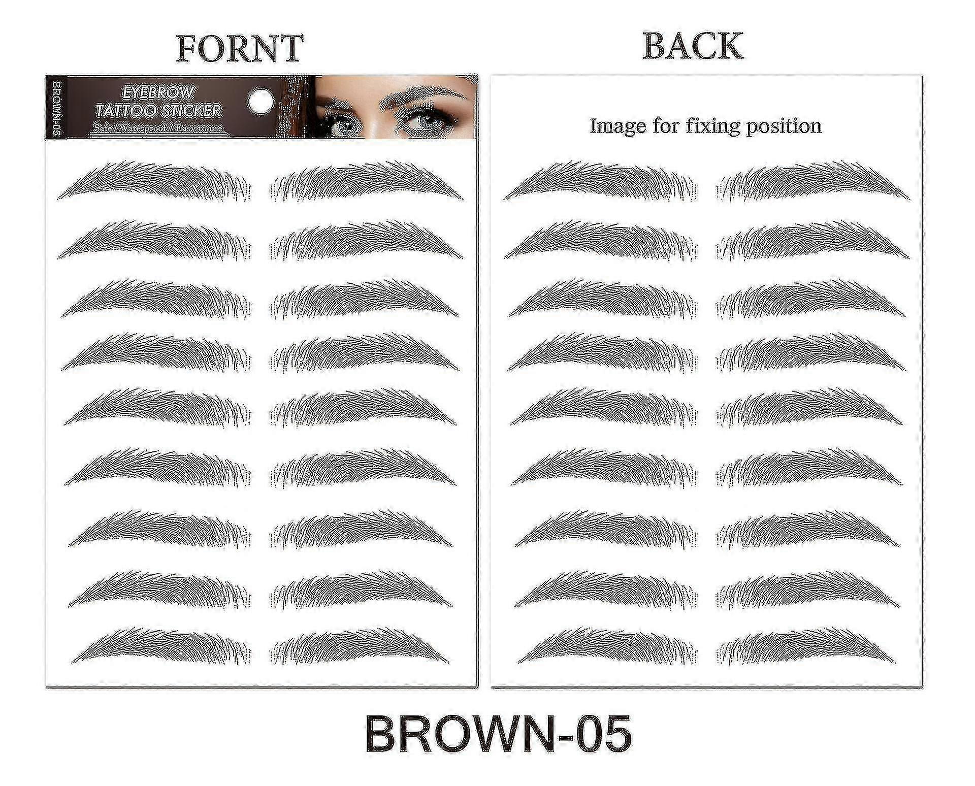 9 Çift Doğal Görünümlü Kaş Dövmesi, Uzun Ömürlü Soyulabilir Makyaj Çıkartmaları