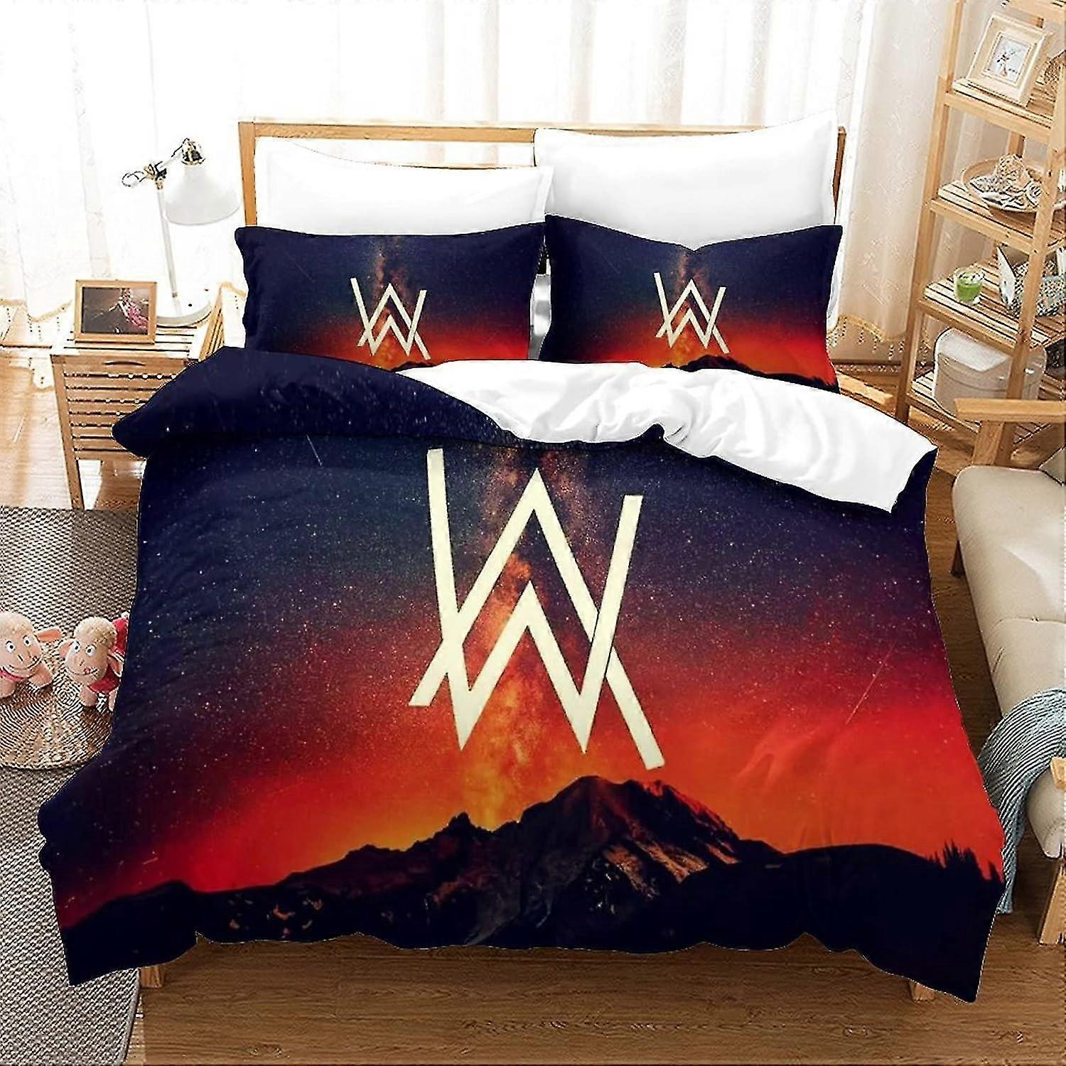 Conjunto de capa de edredão impresso com música de 3 peças com fecho de zíper, cama de microfibra com tema DJ duplo