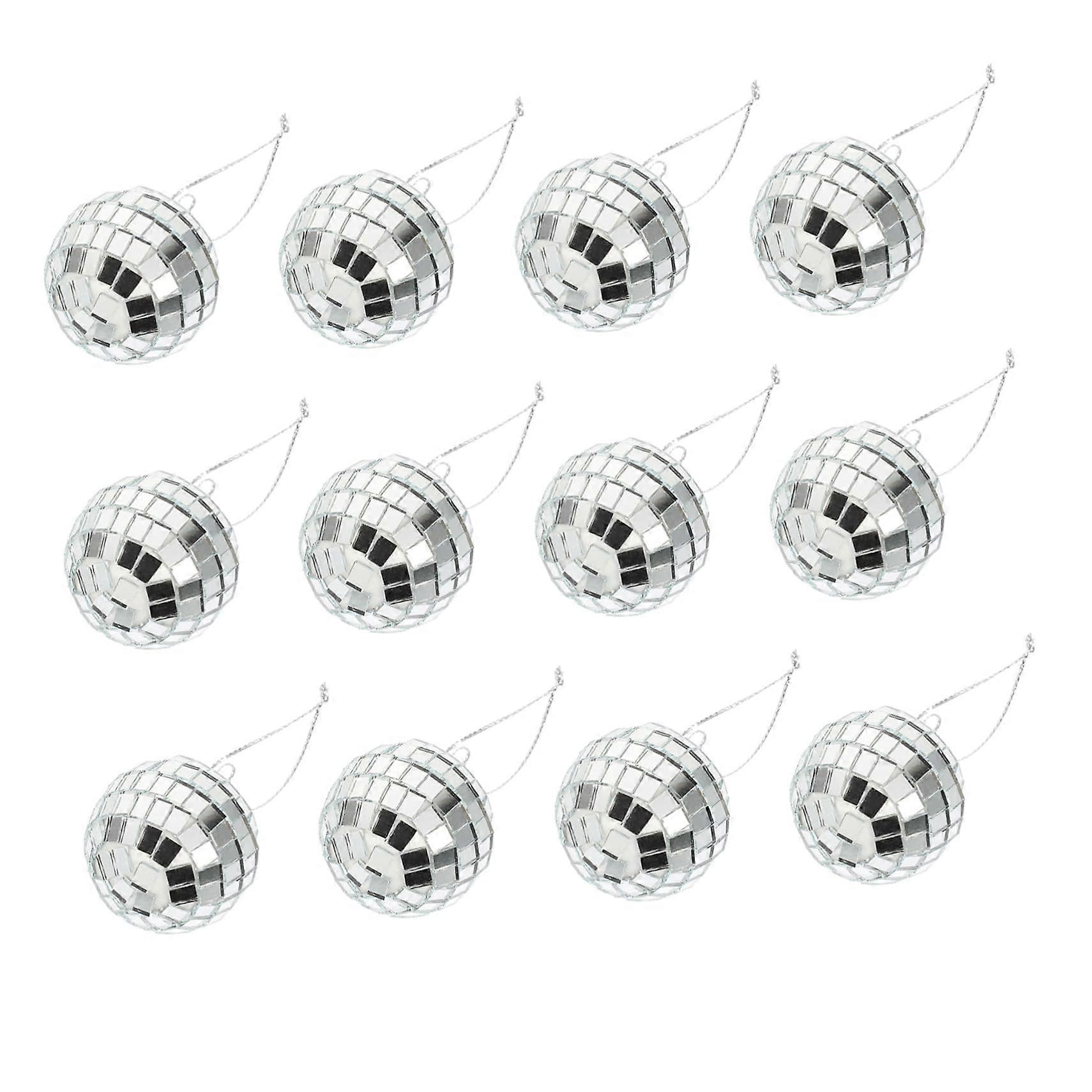 24Pack Retro Disco Balls, Mini Hanging Mirror Ball Decorations, 1970s Style
