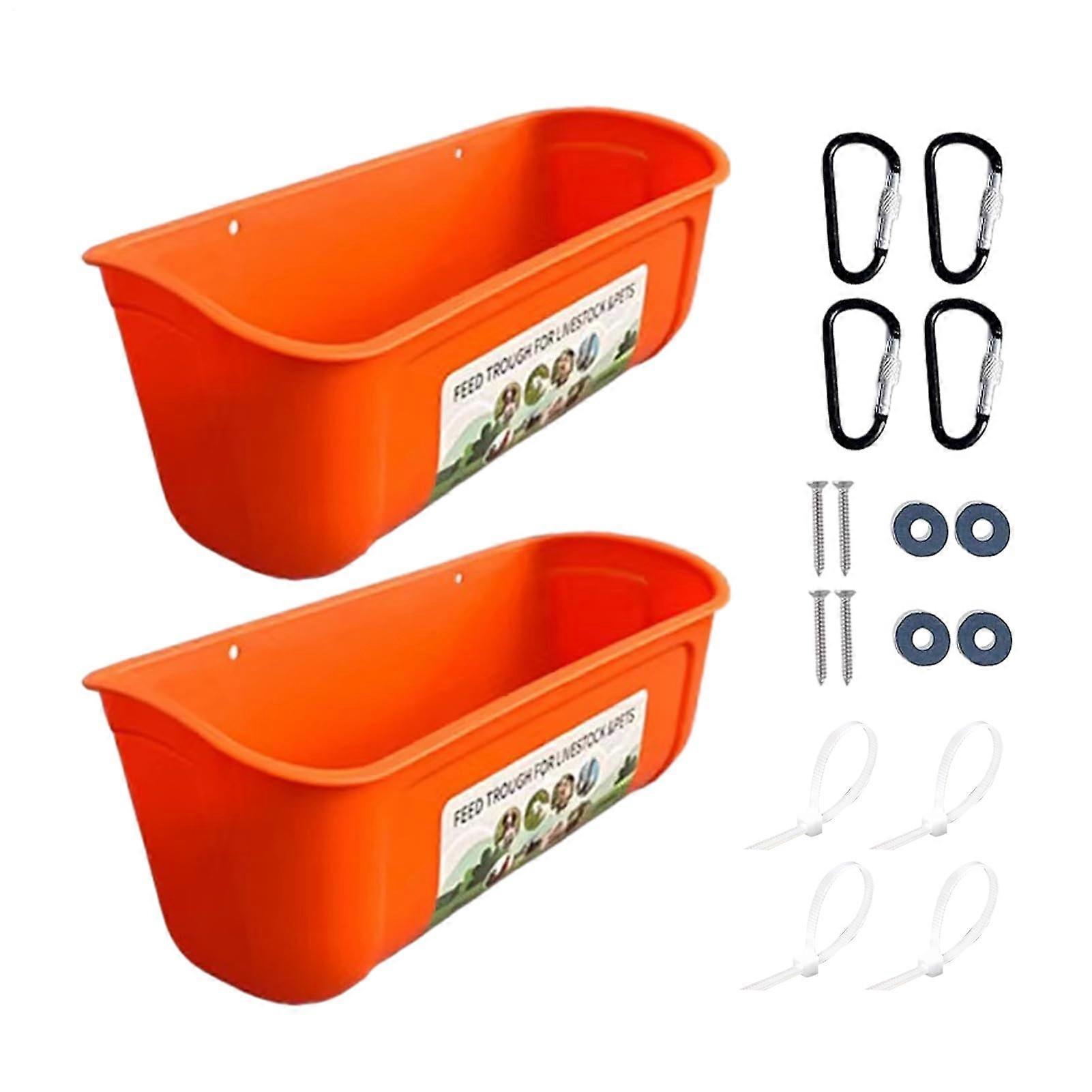Chicken Feeder Waterer Set  2 Pieces Poultry Troughs with Clips for Livestock, Farm Feeding Solutions