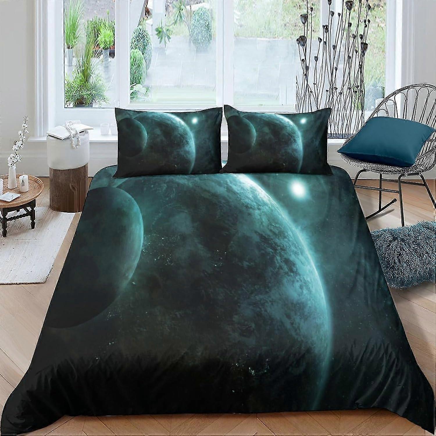 Cosmic Bedding Set Duvet Cover for 3D Printed 3 Piece Soft Breathable Comforter Cover with Zipper Closure Microfiber K