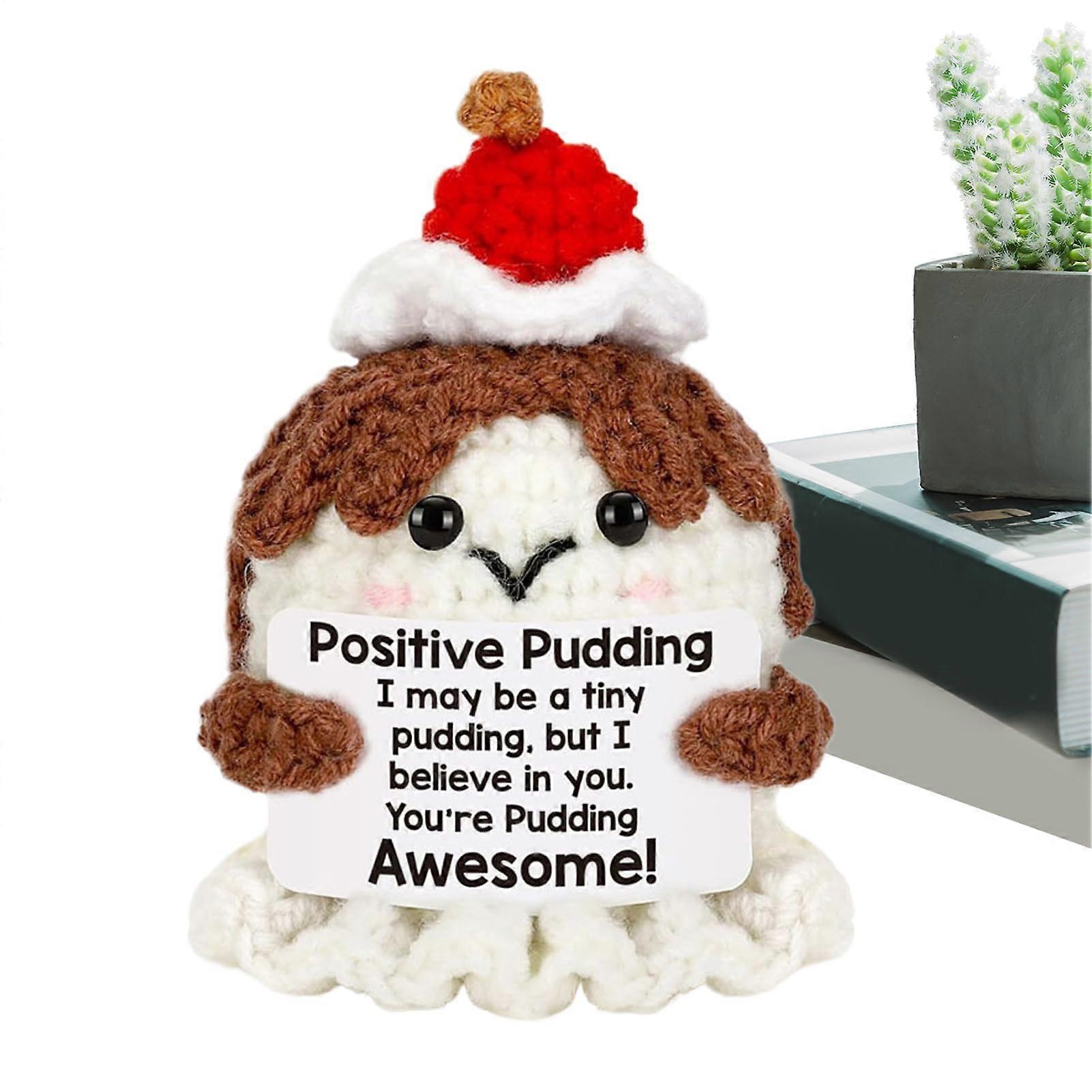 Positive knitted accessories Soft plush toy with inspiring quotes as a gift