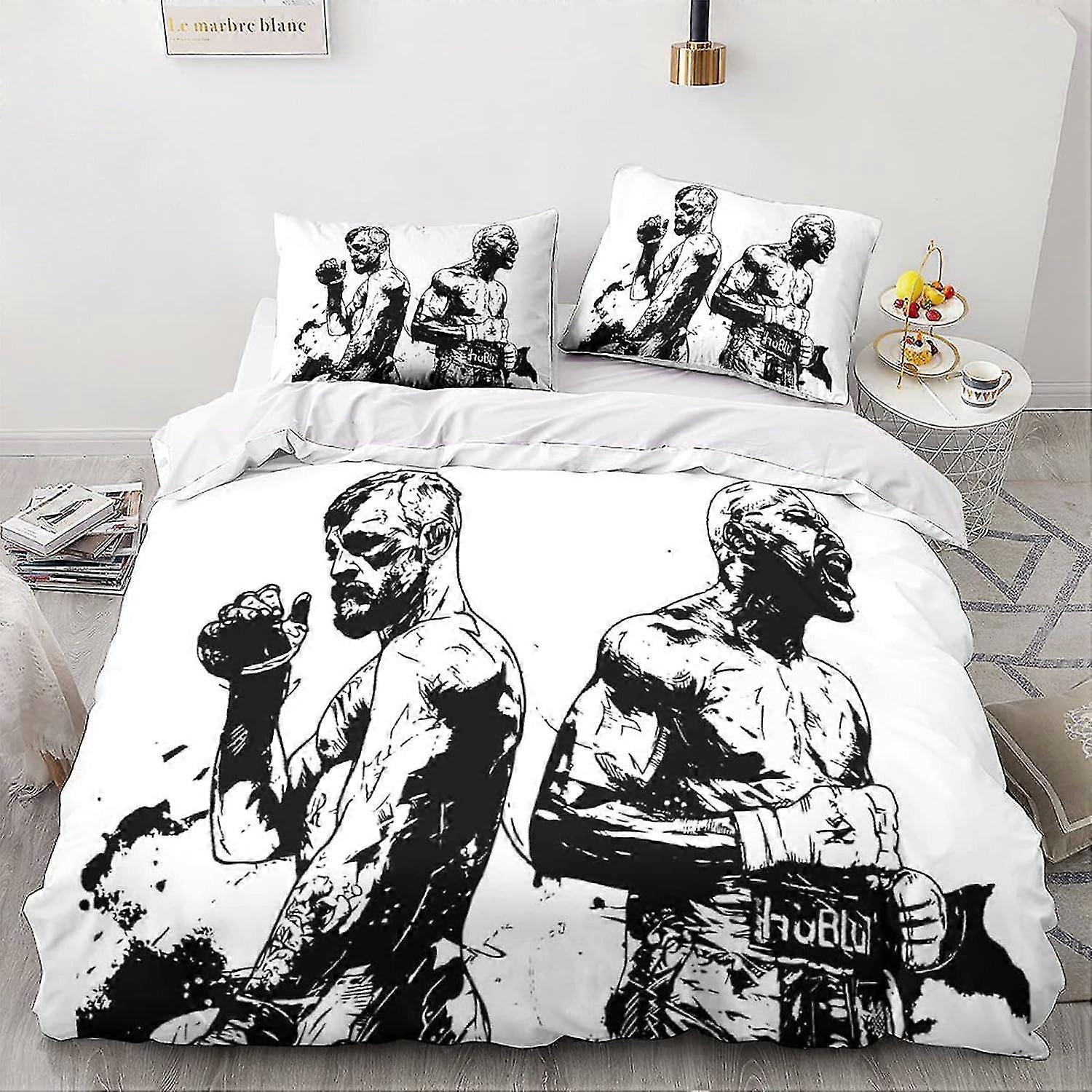 3D Fighter Bedding Set with Pillow Cases, Microfiber Duvet Cover for King Size