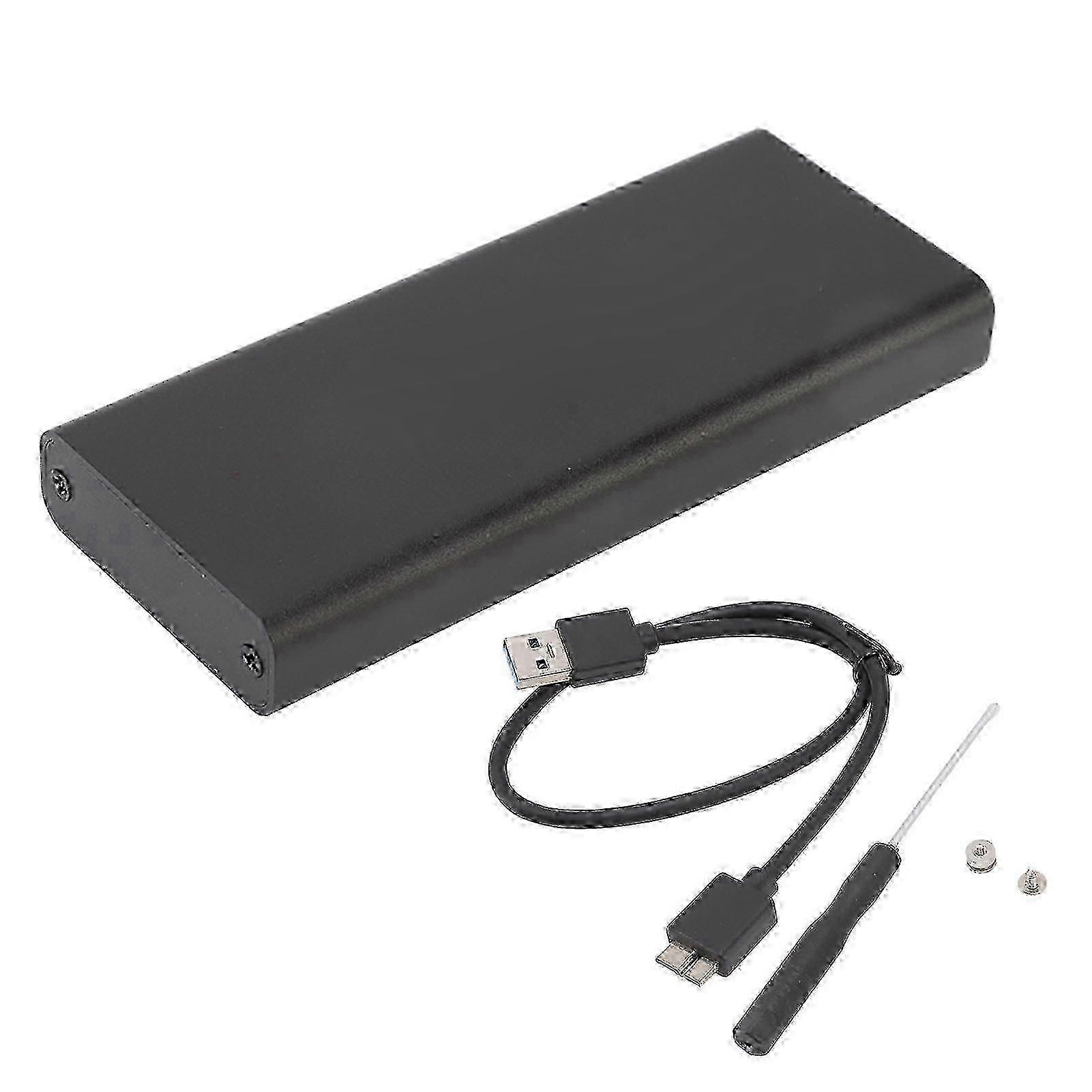 MSATA-zu-USB3.0-Gehäuse-Adaptergehäuse 6 Gbit/s Schwarz MSATA-SSD-Adapter für 30x30 mm 50x30 mm externe SSD-Festplatte